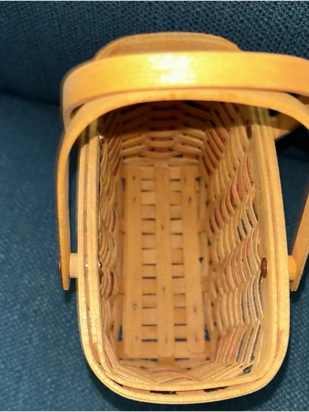 Longaberger 1998 Collectors Club 25th Anniversary Flag Basket Set Combo /2 Liner